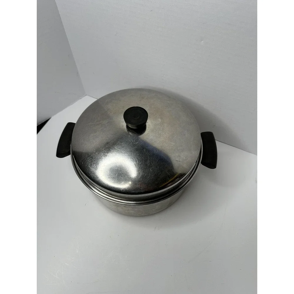 Vintage Revere Ware 1801 Copper Clad 5 Qt Casserole Pan Pot W Lid 10 In USA